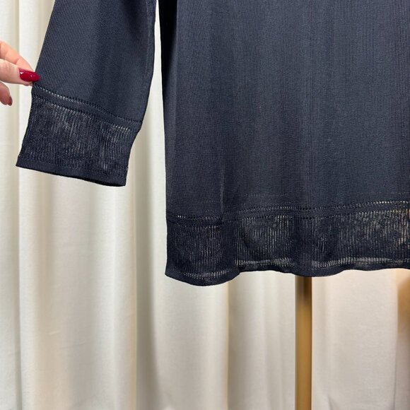 MaxMara Boat Neck Sheer Tunic Knit Top Sweater Made in Italy size Large - Picture 5 of 11